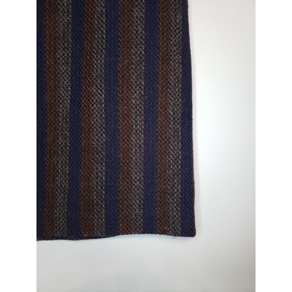 VTG Ms Behave Womens 10 Skirt Midi Length 100% Wool Lined Stripe Dark Academia - Picture 3 of 7